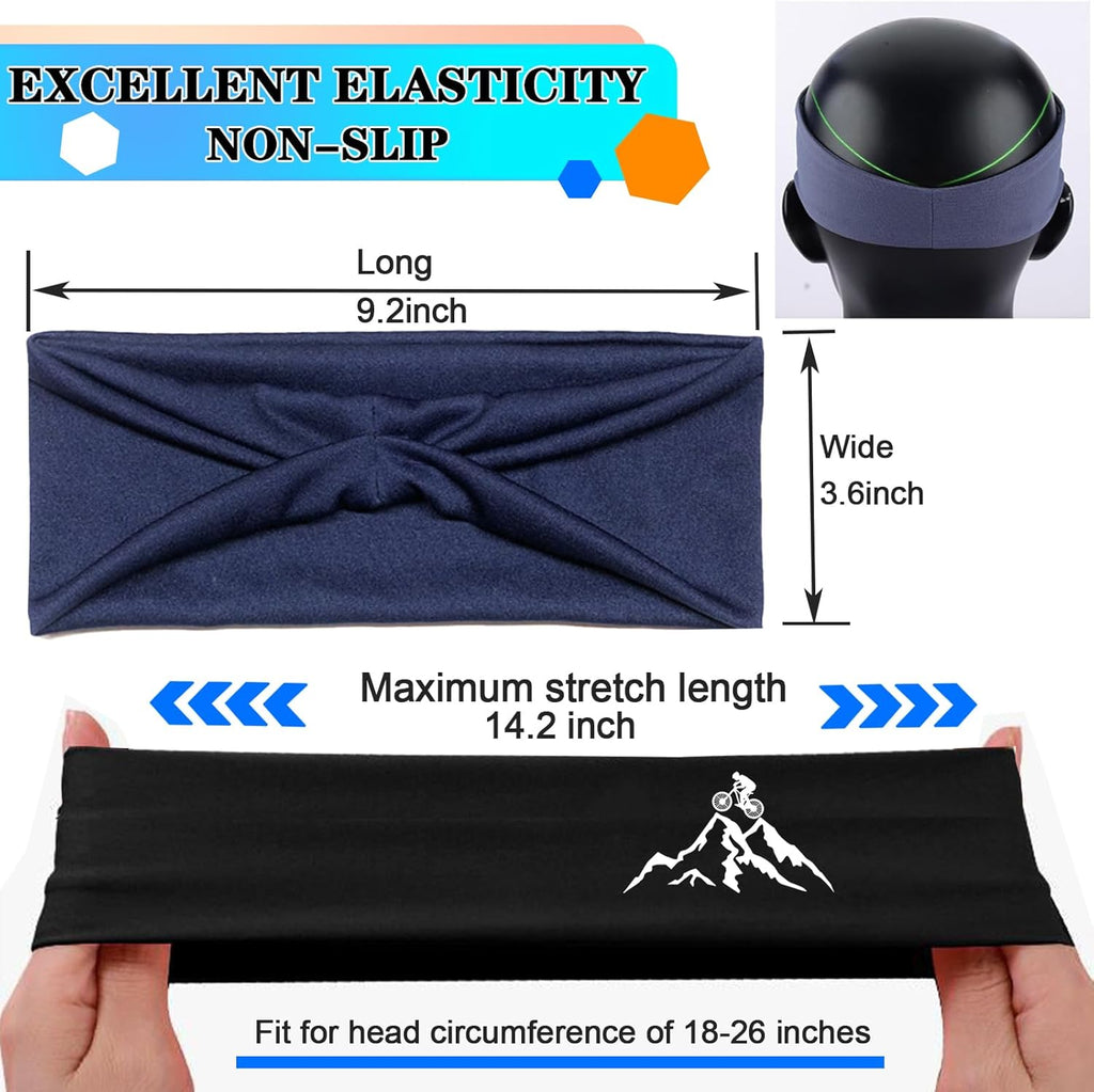 Skiennix Sport Headbands - 3 Pack Cooling Sweat Bands for Men & Women | Perfect for Workouts