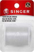 Singer Clear Invisible Nylon Sewing Thread - 135-Yard Length for Seamless Repairs and Crafting