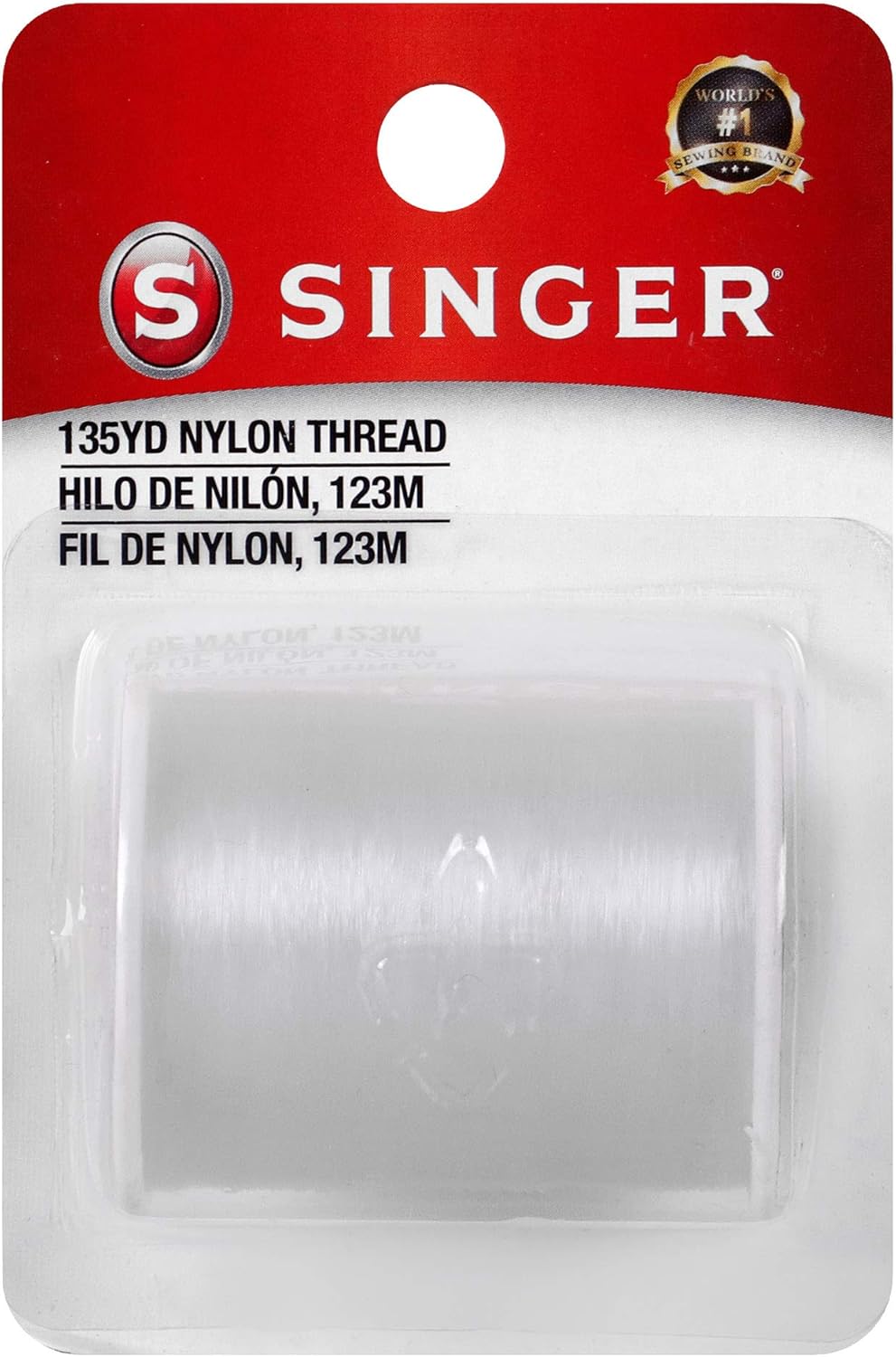Singer Clear Invisible Nylon Sewing Thread - 135-Yard Length for Seamless Repairs and Crafting