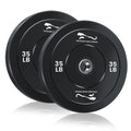 GarveeLife Weight Plates Set, 2 in Universal Fit, Olympic Bumper Plates With Steel Insert for Strength Training, Rubber Weight Plates for Barbell Home Gym, 35 LBS*2