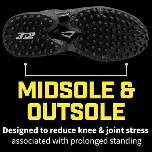 3N2 Reaction Lo Men's Baseball Umpire Field Shoe - Lightweight Leather Design for Softball & Baseball - Black