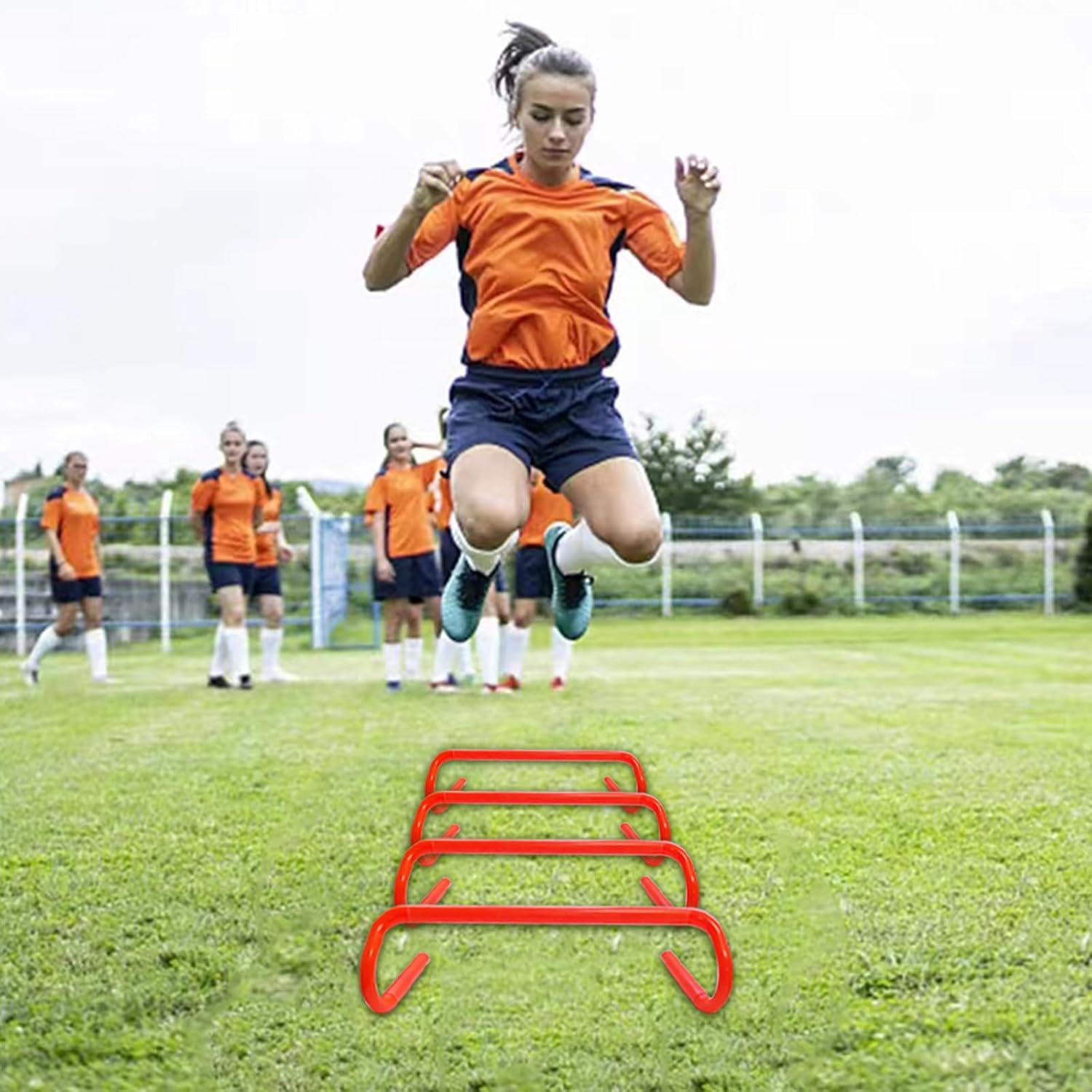 Professional Agility Ladder - 20ft Speed Training Set with 12 Soccer Cones, 4 Hurdles & Parachute