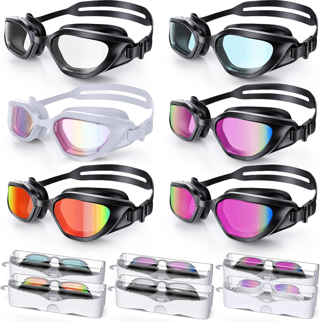 Skiennix Swim Goggles - Upgraded Anti-Fog & UV Protection | No Leakage, Wide View for Adults & Youth