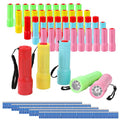 Hilngav 50 Pack 9-LED Mini Flashlight Bulk, Small Multicolor Flashlights with Lanyard, Batteries Included, for Hurricane Supplies, Christmas Gifts Stocking Stuffer