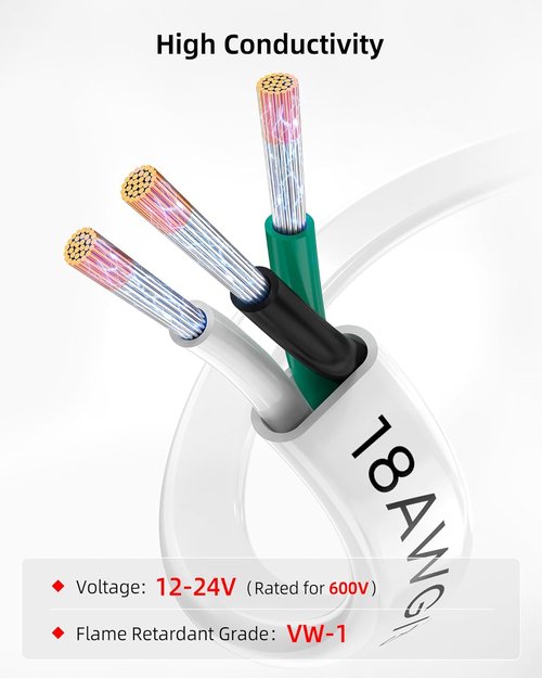 NAOEVO 18 Gauge Marine Wire - Waterproof Insulated PVC Tinned Copper Cable for Boats & RVs | 100FT