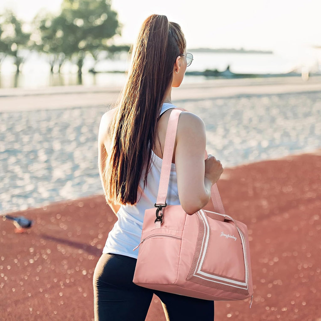 Skiennix Pink Gym Bag - 30L Duffle with Wet Pocket & Shoe Compartment | Ideal for Travel & Sports