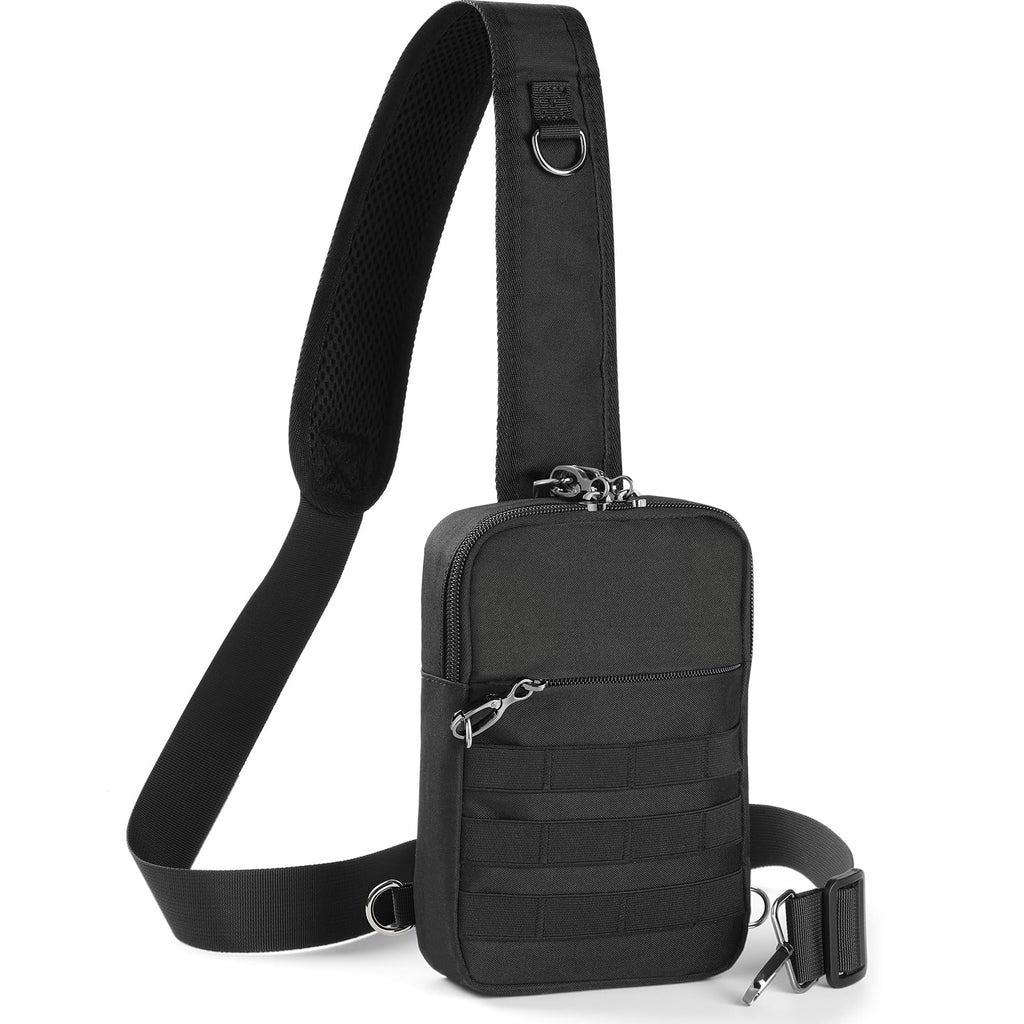 Sling Bag, Tactical Anti Theft Crossbody Bag with Zipper Lock RFID EDC Small Chest Bags for Men Women