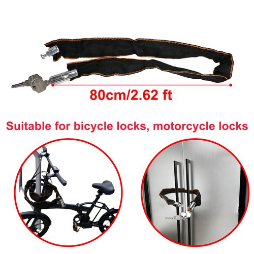 2 Pack 2.62Ft Bike Chain Lock,Durable Security Anti-Theft Bicycle Chain Lock with 4 Keys for Mountain, Road Cycling