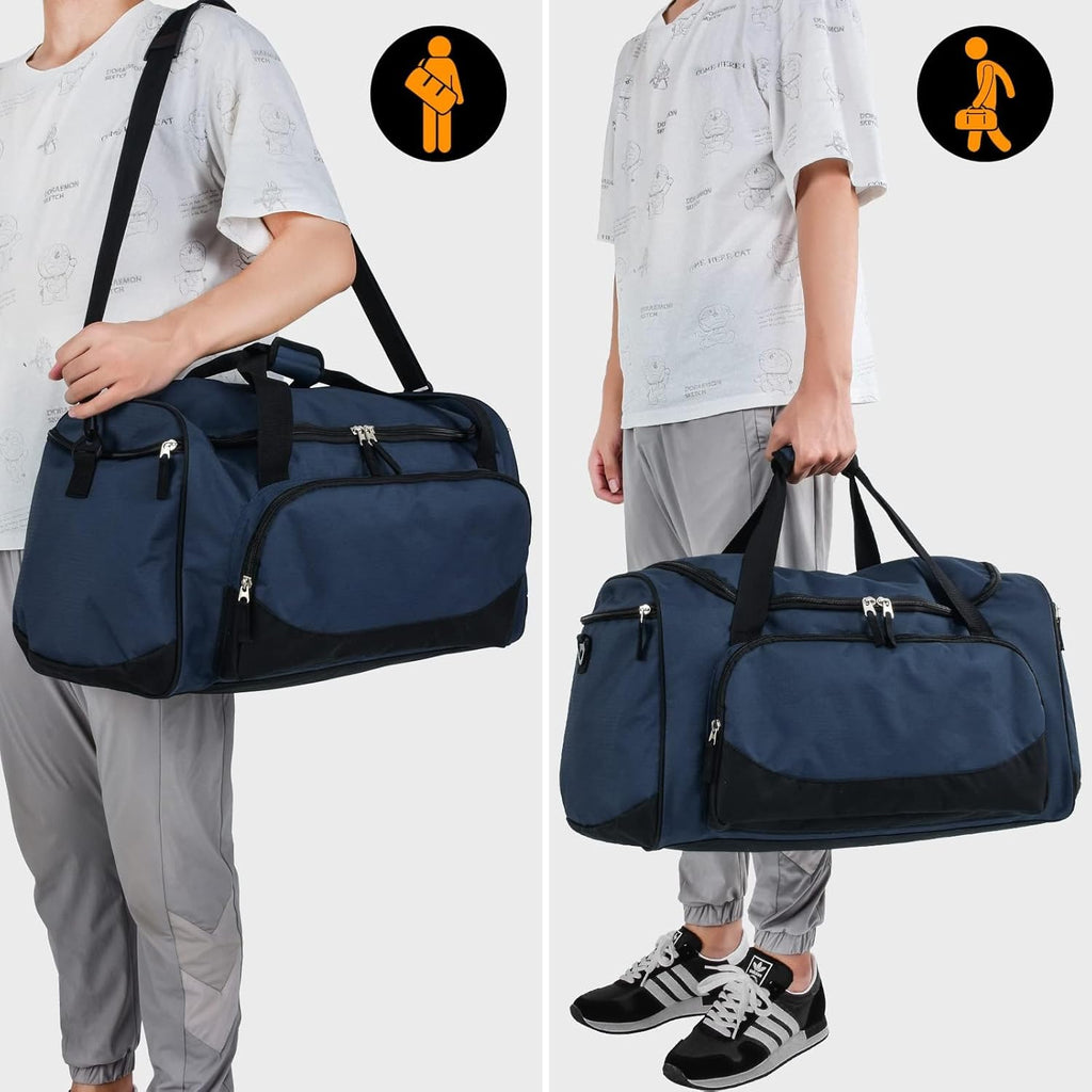 Uarition Gym Duffle Bag - 55L Navy Blue Heavy Duty Sports & Travel Gear Bag for Men