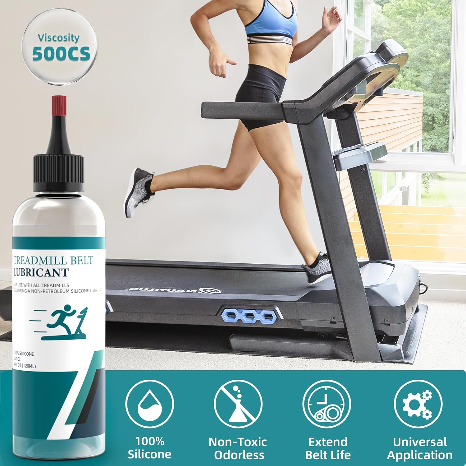 Silicone Treadmill Belt Lubricant - High-Temperature Resistant 100% Silicone | 4.2 Ounce with Application Tubes
