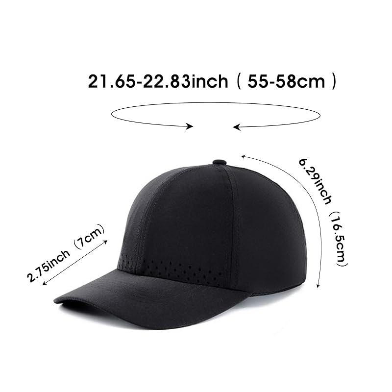 HH HOFNEN Women Quick Drying Baseball Cap Sun Hat, Black Variation #2