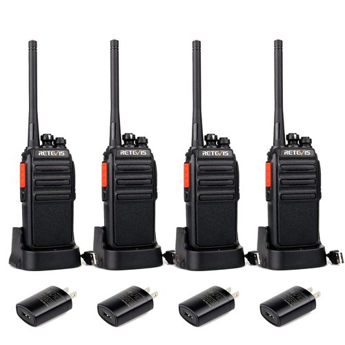 Retevis H-777S Two Way Radios Rechargeable, Walkie Talkies Long Range, 2 Way Radio, VOX Handsfree, Durable, for Worker Office Camping Hiking(4 Pack)
