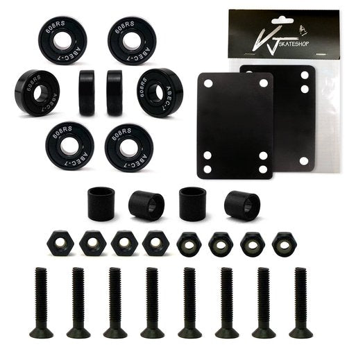 VJ 5.25 139mm Skateboard Trucks (Silver), Skateboard Wheels 52mm, Skateboard Bearings, Skateboard Pads, Skateboard Hardware 1.25" (52mm White)…