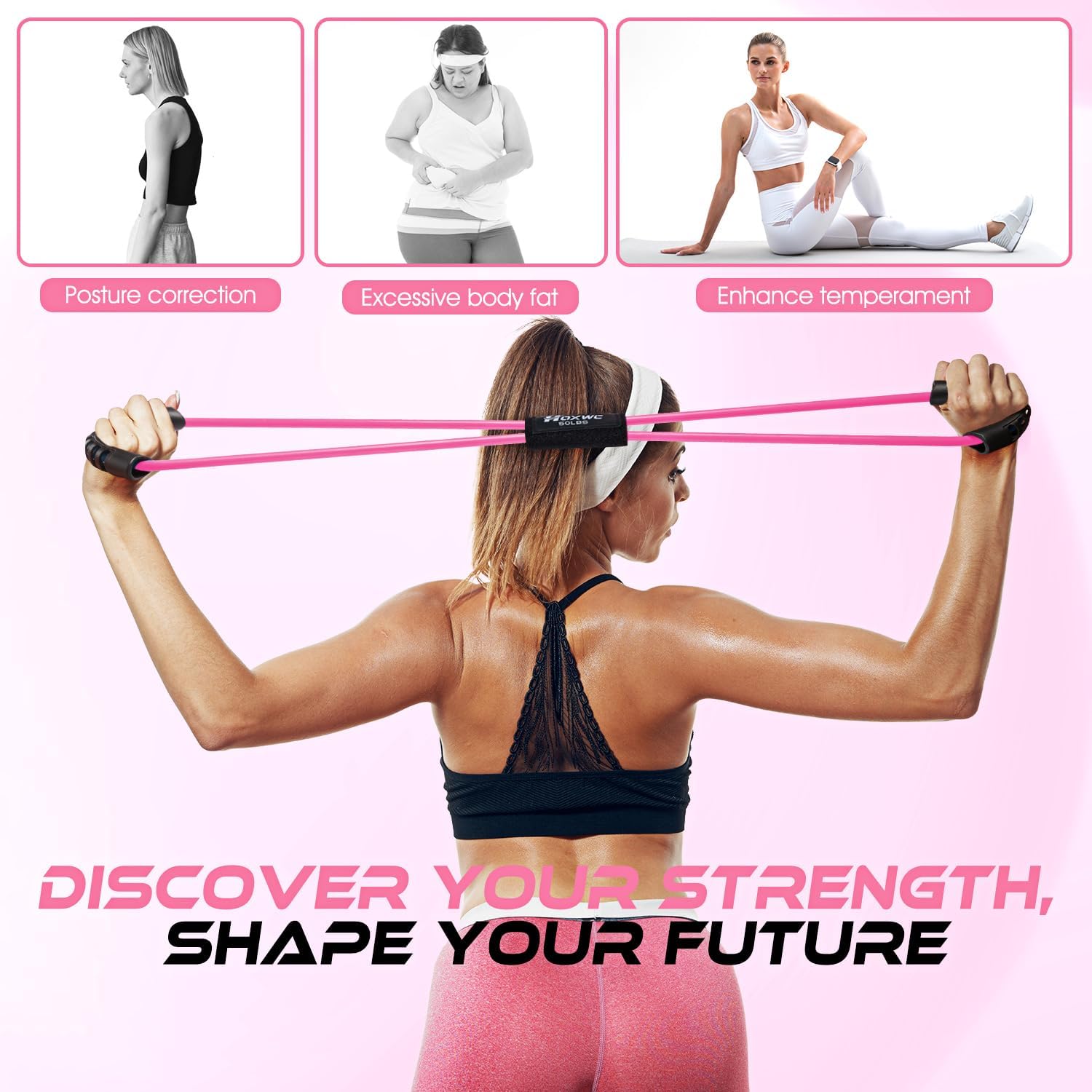 Skiennix Resistance Bands - Figure 8 Exercise Bands with Handles for Strength Training & Physical Therapy