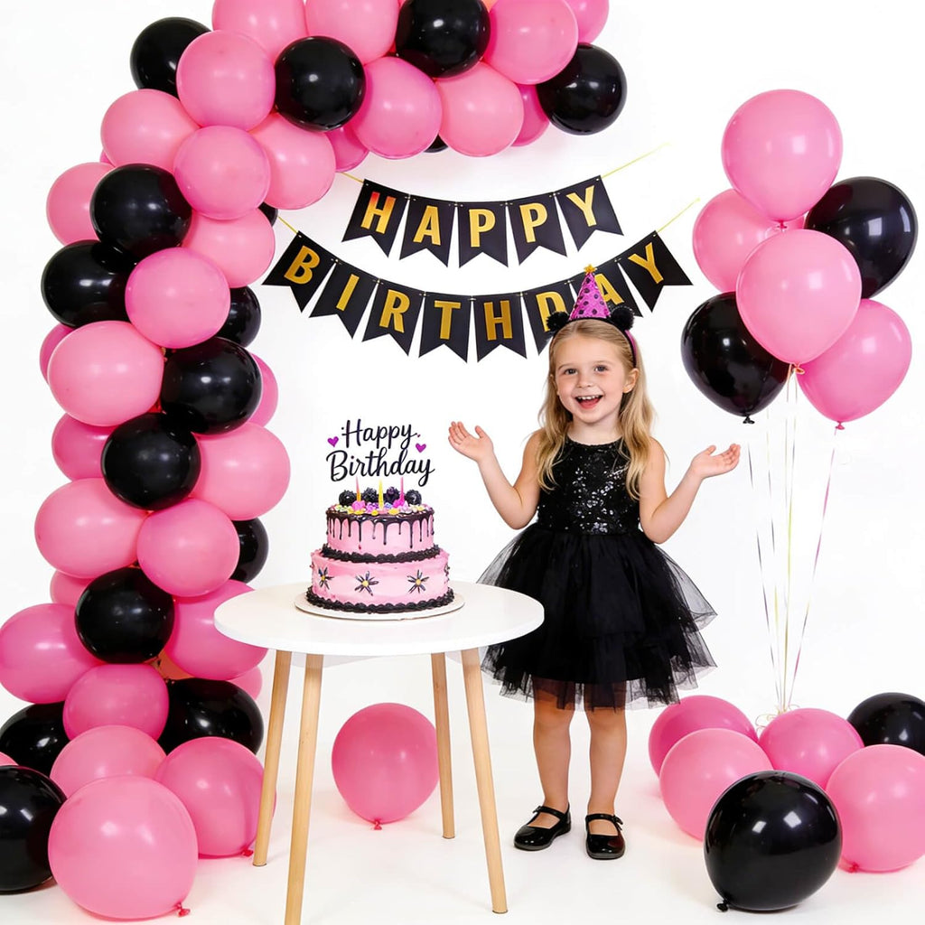 Pink Balloon | 110pcs 12-Inch Latex Balloons for Birthday, Valentine's Day & Weddings - Includes 2 Ribbons