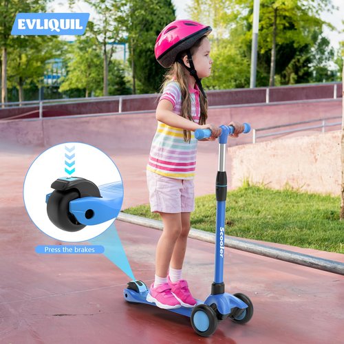Kids Scooter,LED Lighted Wheels and 3 Adjustable Height Handlebars Scotters for Kids 3-12,3 Wheel Toddler Kick Scotter for Boys & Girls up to 132 Lbs.