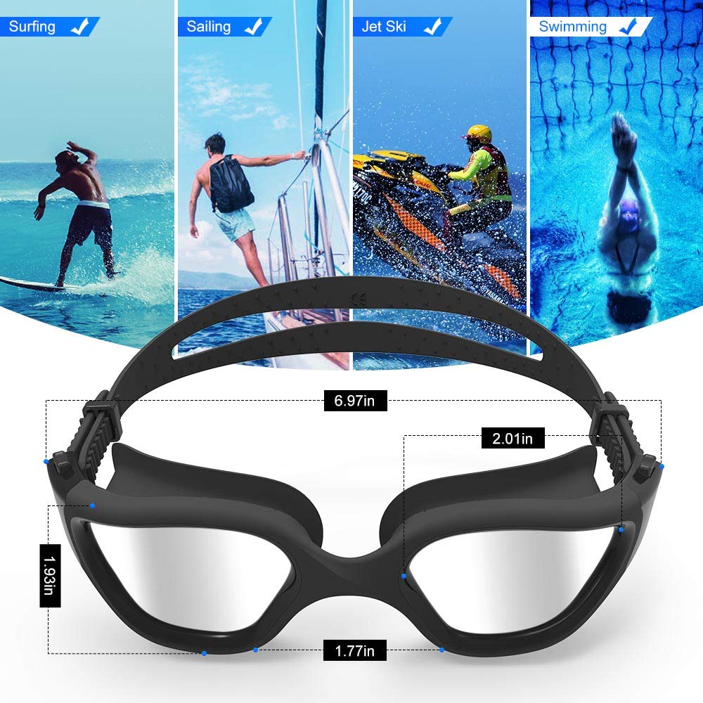 ZIONOR G1 Polarized Swimming Goggles for Unisex Adult Women Anti Fog 100% Anti UV Diving Goggles