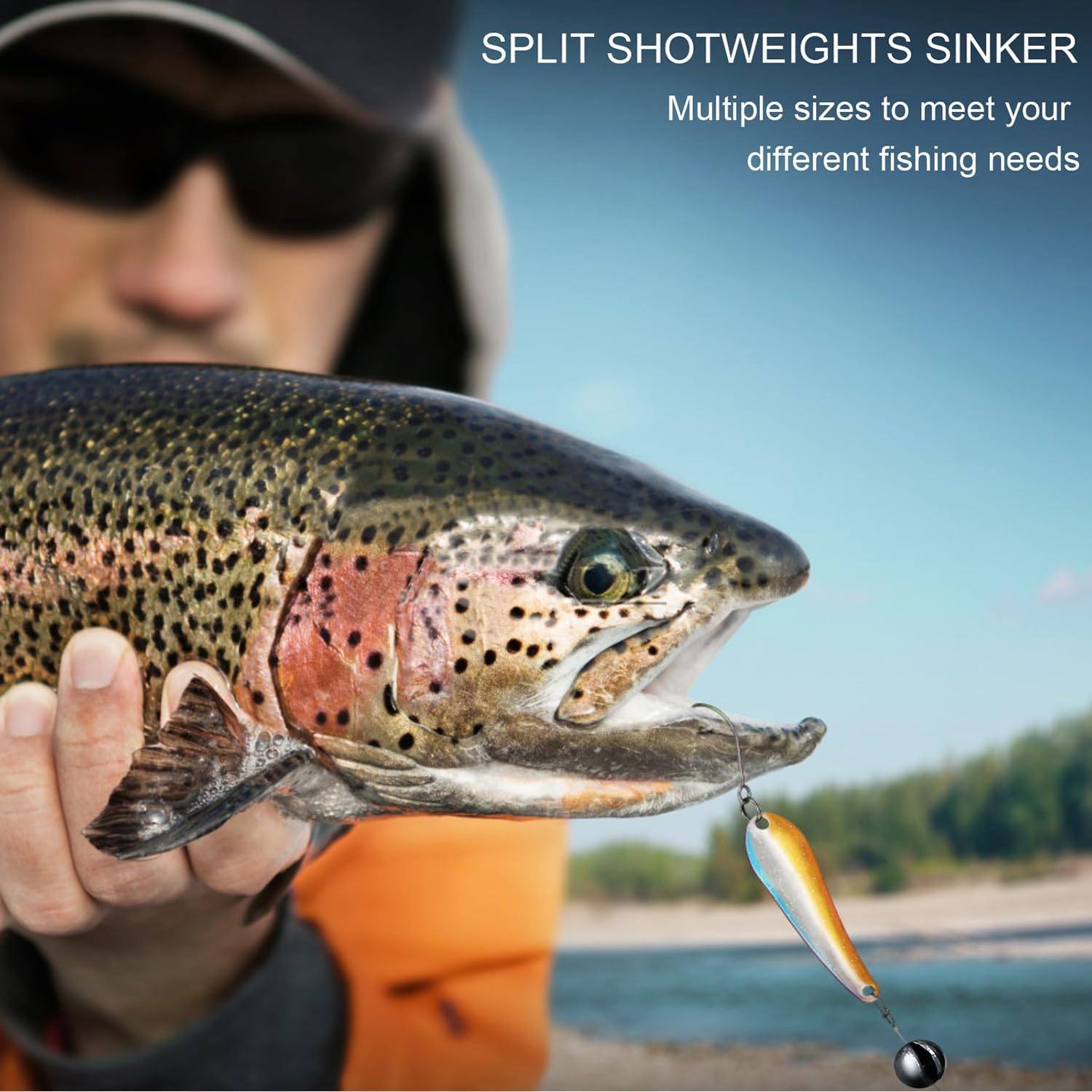SANWEAL Fishing Weights Sinkers - Premium Split Shot in 120PCS/200PCS - Round Removable in 5/6 Sizes