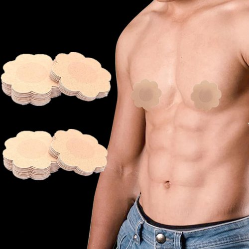 alblinsy 100 Pairs Nipple Cover for Men and Women, Summer Tape Pasties Patch Nipple Covers, Anti Chafing Disposable Adhesive Nipple Guard Stickers for Runners Sports Gym Daily (Flowers)