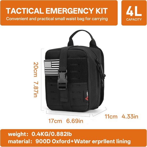 Gracedon Tactical MOLLE Medical Admin Pouch - Durable Laser Cut Utility Bag with Patch