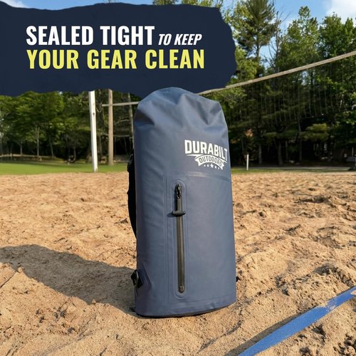 DURABILT Backpack Cooler Insulated Waterproof – 24 Cans, Leak Proof Heavy Duty Soft Sided Cooler Backpack, Dry Bag Roll Top Sack, 14 Cans + Ice, Gear Dry for Hiking, Beach, Camping, Fishing & Kayaking