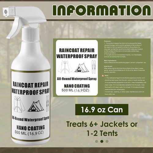 Leelosp Water Repellent Spray - Restore Waterproofing for Rainwear, Tents, Ski Gear & More