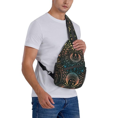 VOOHDDY Magical Astrology Moon Star Magic Sling Bag For Women Men Travel Hiking Backpack Crossbody Shoulder Chest Bags Casual Daypack Sport