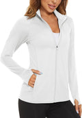 MAGCOMSEN Women's Lightweight Athletic Jacket - UPF 50+ Sun Protection, Full Zip, Long Sleeve, Ideal for Hiking