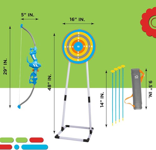 Discovery Kids Bullseye Archery Set - LED Target & 4 Arrows | Fun Outdoor Activity for Ages 6+