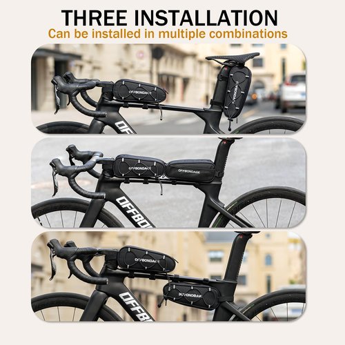 OFFBONDAGE Top Tube Bike Bag, Bike/Bicycle Phone Front Frame Bags, Cycling Pouch, Bike Accessories Triangle Bag Compatible with iPhone 14/13/12 Pro