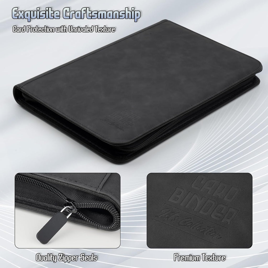 Trading Card Binder - Premium 9 Pocket PU Collection Album | 540 Pocket for MTG, TCG & Sports Cards (Black)