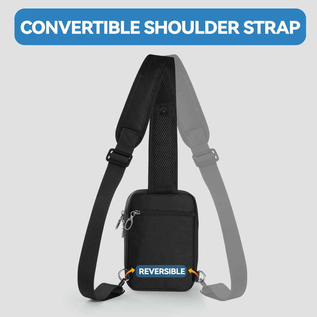 Sling Bag, Tactical Anti Theft Crossbody Bag with Zipper Lock RFID EDC Small Chest Bags for Men Women