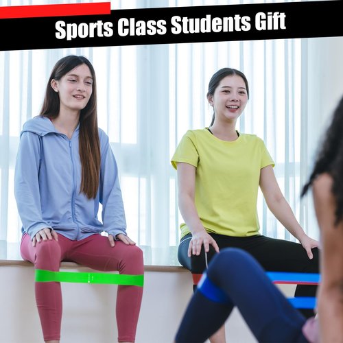 Motionchic 30 Set Include 150 Pcs Resistance Bands Bulk with 30 Pcs Drawstring Backpack - Loop Exercise Bands for Gift Gym Members Sports Class Students Christmas 5 Pieces Each Set with Storage Bag