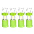 4-Pack Mini LED Green Camping Lanterns - 250 Lumen, 360° COB Light, ABS Portable & Collapsible (Variation: 4)