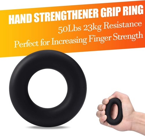 Grip Strength Trainer - 7 Pack Adjustable Finger Stretcher Resistance Bands | Hand Gripper & Stress Ball