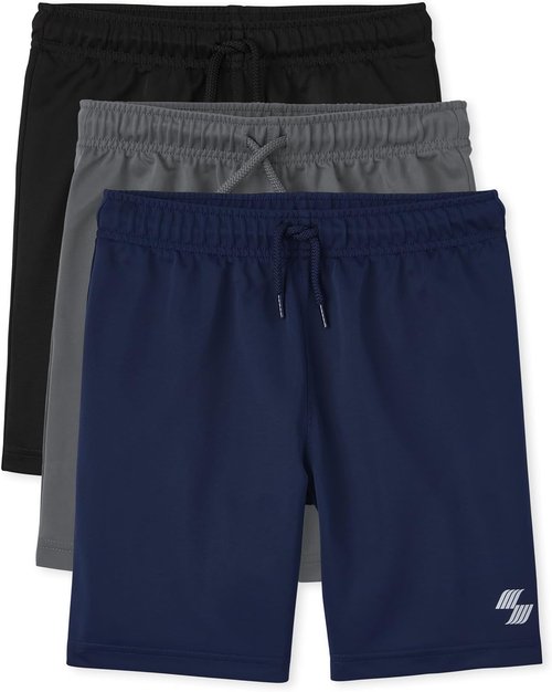 Children's Place Boys' Performance Basketball Shorts - 2 Pack for Active Play | Comfortable Fit