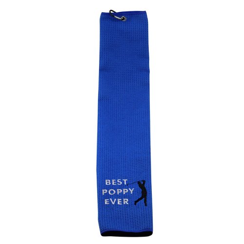 LEVLO Dad Golf Towel Embroidered Golf Towel Gift Golf Father Gift Best Papa/Pops/Grampy/Papaw/Dad/Poppy Ever Golf Towel with Clip (Poppy)