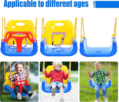 IFOYO 3-in-1 Convertible Kids Swing Seat - Detachable High-Back Support for Indoor/Outdoor Fun