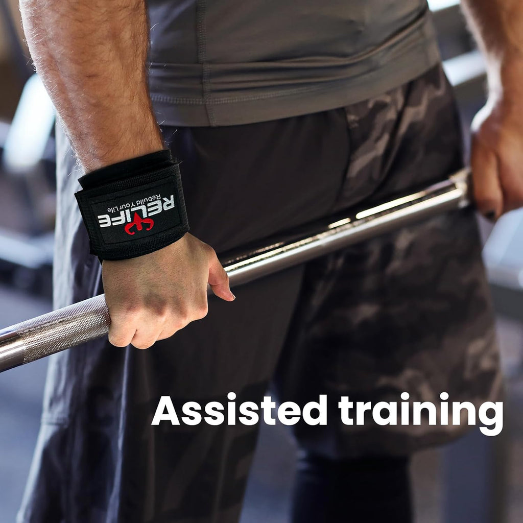 RELIFE Lifting Hooks for Men & Women - Heavy-Duty Pull Up Straps & Wrist Grips for Powerlifting