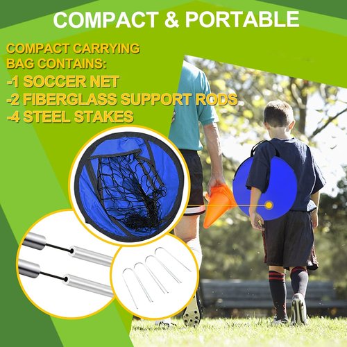 EVERRUSH Pop Up Soccer Goals - Portable & Foldable Training Nets for Indoor/Outdoor Use - Lightweight with Carry Bag