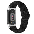 T-BLUER Stretchy Strap Compatible with Fitbit Charge 5, Soft and Adjustable Elastic Bracelet, Woven Nylon Sports Bracelet for Men and Women, Black