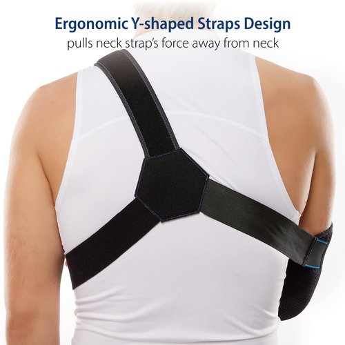 Comforband Duluxe Shoulder Immobilizer Arm Sling – Medical Sling with Adjustable Shoulder and Waist Straps for Torn Rotator Cuff, Clavical, Elbow, Forearm Injury (Medium)