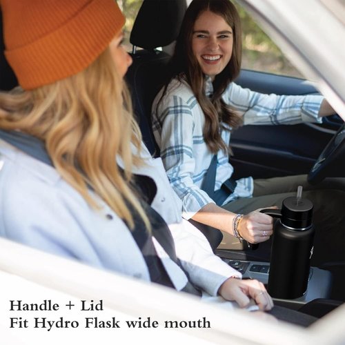 Hydro Flask Replacement Lid - Wide Mouth Water Bottle Cap with Straw | Fits 12-128 oz Sizes