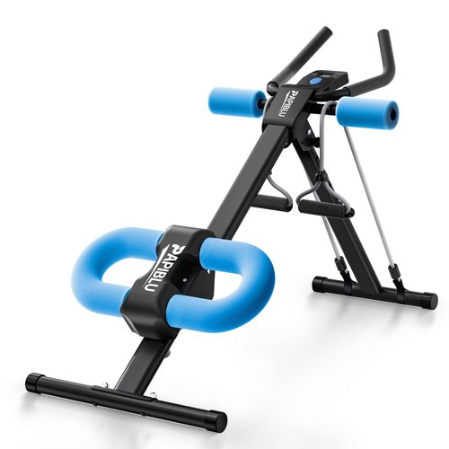 Abdominal Trainers - Adjustable Ab Trainer Machine, Foldable Abdominal Workout Equipment with Knee Protection - Home Gym Core Strength Trainer for Men & Women - Blue