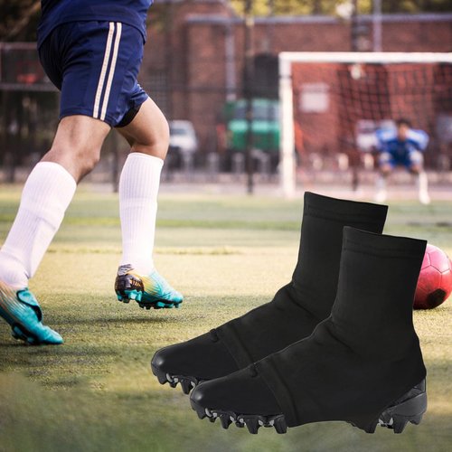 VEAREAR Football Spats Cleat Covers, 1 Pair Football Spats for Cleats, Non-Slip Cleat Sleeves for Soccer, Baseball, Softball, Fit for Youth, Adults (Black)