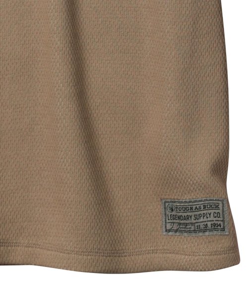 Legendary Whitetails Mens Henley Long Sleeve Thermal Heavyweight Shirt, Khaki, XL