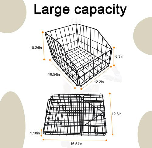 THALOUS Large Bike Rear Basket Thickened Folding Bicycle Basket with Leather Liner Bag Waterproof Cover Cargo Net Quick Release