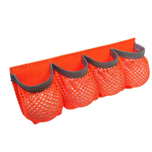 WENQUSEN Golf Ball Storage Bag with 4 Compartments, Orange Mesh Design, Belt Attachment for Convenient Carry