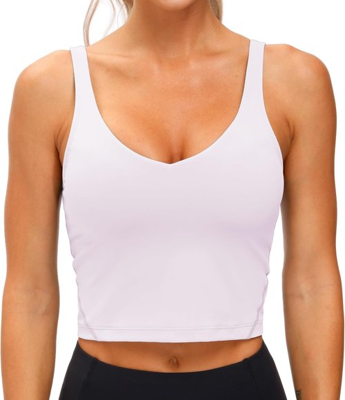 Gym People Women's Longline Sports Bra - Wirefree, Padded, Medium Support, Comfortable Fit