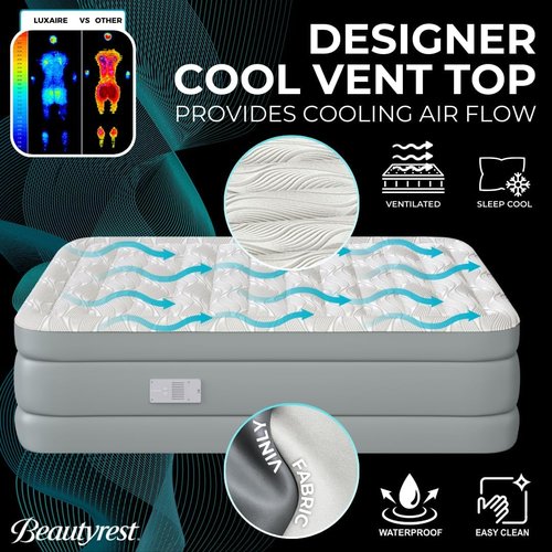 Beautyrest Luxaire Full Size Luxury Air Mattress - 20 Inch Height, Cool Vent Top & Smart Pump
